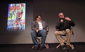 James Janowsky moderates a Q&A at the New York City Apple Store with Academy Award winning director Danny Boyle.